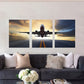 3pcs Vibrant Modern Style Aircraft Metal Print Ready to Hang Art