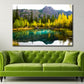 Autumn Forest & Mountains near Lake Print 100% Australian Made Stretched Canvas Ready to Hang - NT-122