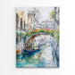 Peaceful Scene of a Gondola on a Canal Print 100% Australian Made 40x60cm Stretched Canvas Ready to Hang