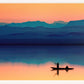 Sunset Lake Boat Silhouette Wall Art Canvas Office Home Room Framed 120x60cm