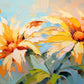 Yellow Daisies Oil Painting Wall Art Canvas Office Home Room Framed 80x45cm