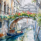 Peaceful Scene of a Gondola on a Canal Print 100% Australian Made 40x60cm Stretched Canvas Ready to Hang