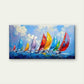 Sailboats Racing on The Ocean Wall Art Canvas Office Home Room Framed 80x45cm