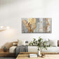 Weathered Golden Leaf Wall Art Canvas Office Home Room Framed 120x60cm