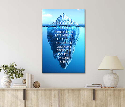 Motivation Poster, Iceberg Print 100% Australian Made 40x60cm Stretched Canvas Ready to Hang