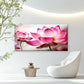 Pink Lotus Flower Bloom Wall Art Canvas Office Home Room Framed 80x45cm