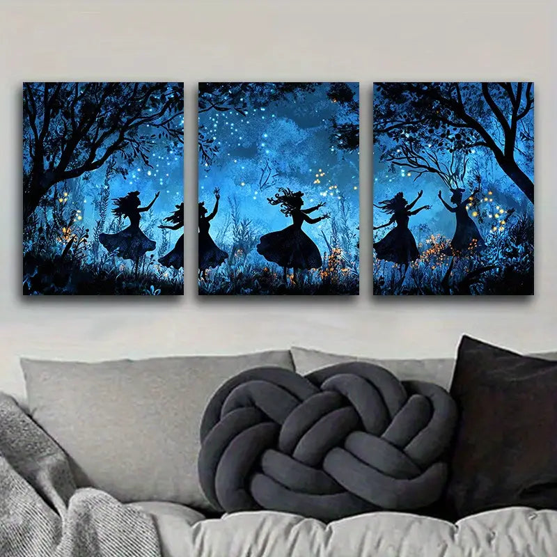 3pcs Forest Spirit Metal Print Ready to Hang Art