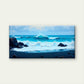 Crashing Azure Ocean Waves Wall Art Canvas Office Home Room Framed 120x60cm
