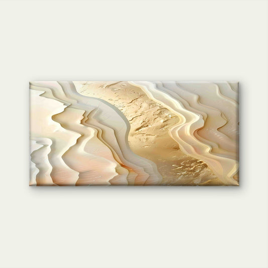 Modern Beige Abstract Dunes Wall Art Canvas Office Home Room Framed 80x45cm