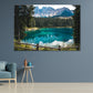 Lake near Pine Tree Forest & Mountains Print 100% Australian Made Stretched Canvas Ready to Hang - NT-123