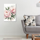 Couple Of Pink Flowers with Green Leaves Print 100% Australian Made 40x60cm Stretched Canvas Ready to Hang