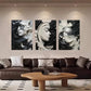 3pcs Artistic Black and White Statue Metal Print Ready to Hang Art