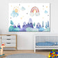 Mountains Sky & Sun with Stars Print 100% Australian Made Stretched Canvas Ready to Hang - NK-123