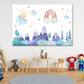 Mountains Sky & Sun with Stars Print 100% Australian Made Stretched Canvas Ready to Hang - NK-123