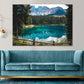 Lake near Pine Tree Forest & Mountains Print 100% Australian Made Stretched Canvas Ready to Hang - NT-123