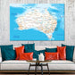 High Detailed Australia Road Map Print 100% Australian Made Stretched Canvas Ready to Hang - MP-123