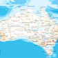 High Detailed Australia Road Map Print 100% Australian Made Stretched Canvas Ready to Hang - MP-123