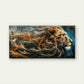 Golden Lion Roaring Energy Wall Art Canvas Office Home Room Framed 120x60cm