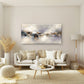 Modern Neutral Abstract Wall Art Canvas Office Home Room Framed 120x60cm