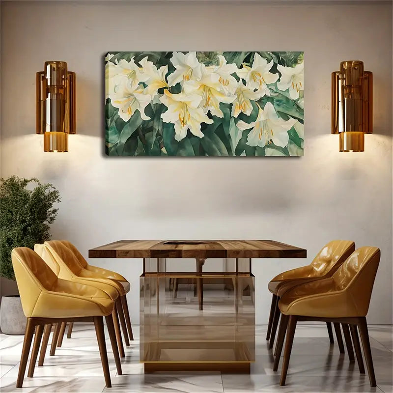 Multiple Blooming Light Yellow Wall Art Canvas Office Home Room Framed 120x60cm