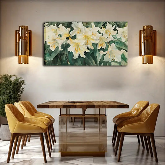 Multiple Blooming Light Yellow Wall Art Canvas Office Home Room Framed 120x60cm