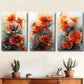 3pcs Features a vibrant orange color with a hint of elegance Metal Print Ready to Hang Art