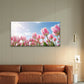 Pink Bloom Tulip Field Spring Sky Wall Art Canvas Office Home Framed 120x60cm