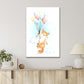 Majestic Fox Soaring Through the Sky with Balloons Art Print 100% Australian Made 40x60cm Stretched Canvas Ready to Hang