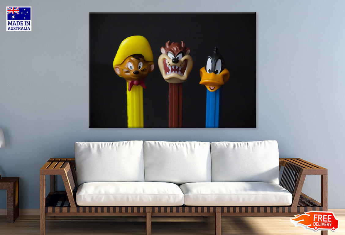 Cartoon Characters Toys Photograph Print 100% Australian Made Stretched Canvas Ready to Hang - NK-124