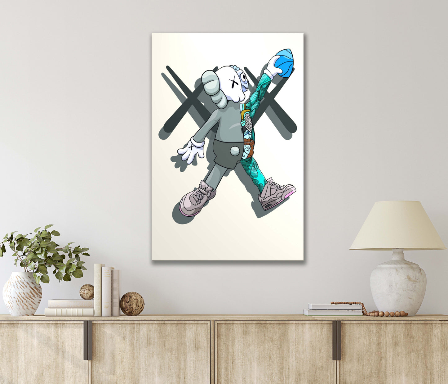 Iconic Classic Graffiti Cartoon Character with A Shirt Print 100% Australian Made 40x60cm Stretched Canvas Ready to Hang