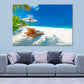 Beach Loungers Near The Sea With Sand Print 100% Australian Made Stretched Canvas Ready to Hang - BC-124