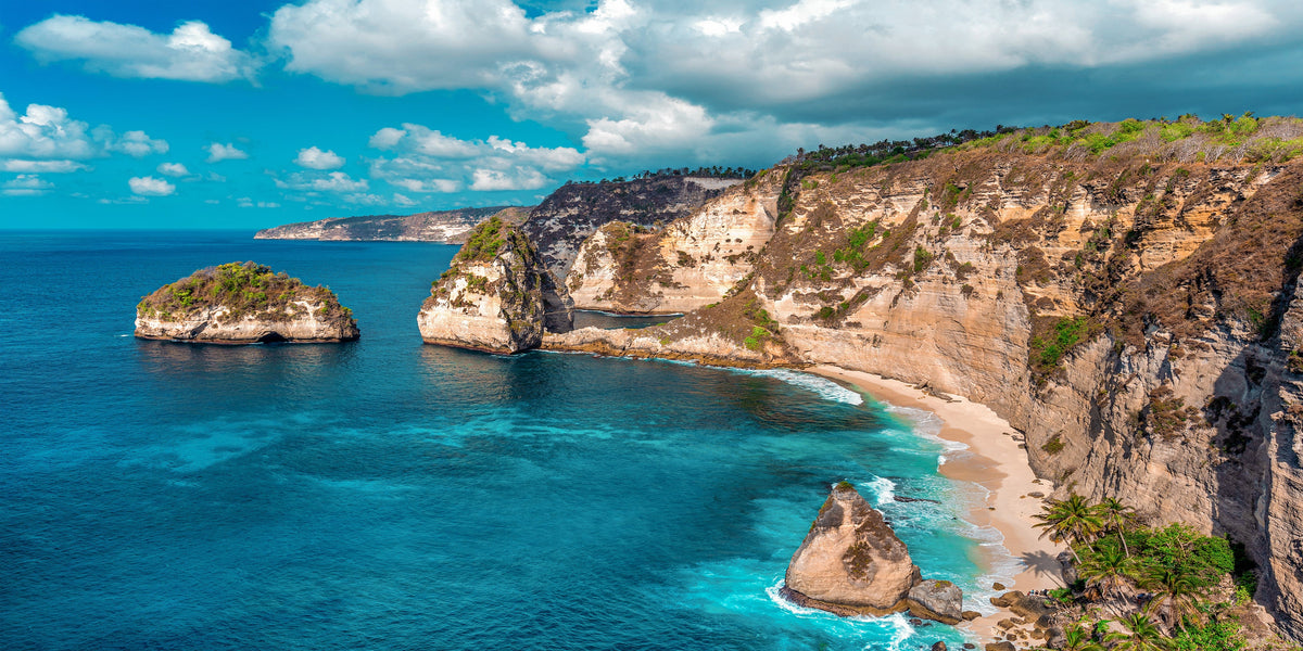 Diamond Beach Nusa Penida Island Bali Indonesia Wall Art Canvas Office Home Room Framed 80x45cm