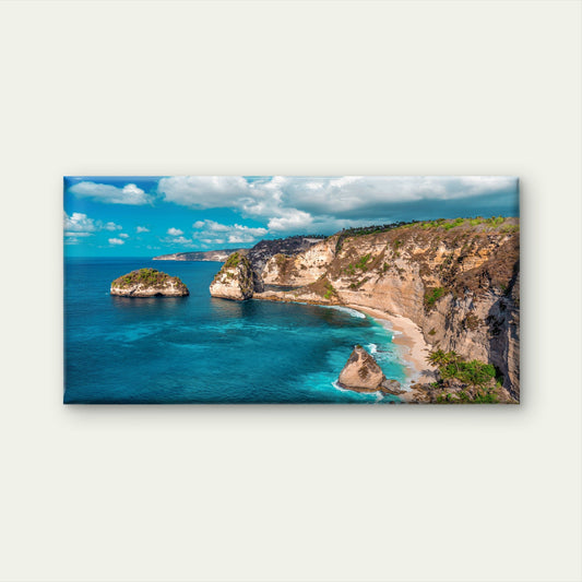 Diamond Beach Nusa Penida Island Bali Indonesia Wall Art Canvas Office Home Room Framed 80x45cm