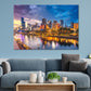 Cityscape of Melbourne Dramatic Sunset View Print 100% Australian Made Stretched Canvas Ready to Hang - AU-124