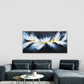 Golden And Blue Abstract Feathe Wall Art Canvas Office Home Room Framed 120x60cm