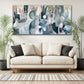 Abstract Plant Garden Green Teal Wall Art canvas office home room framed 120x60cm