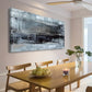 Abstract Deep Blue Black Vintage Wall Art canvas office home room framed 120x60cm