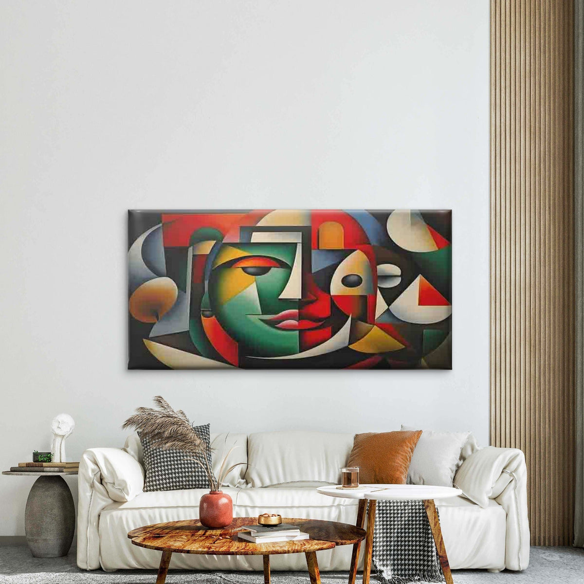 Abstract Geometric Colorful Wall Art Canvas Office Home Room Framed 120x60cm