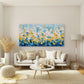 Blue Yellow Palette Knife Art Wall Art Canvas Office Home Room Framed 120x60cm