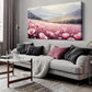 Pink Floral Mountain Sunrise Sky Wall Art canvas office home room framed 120x60cm