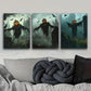 3pcs The Scarecrow Surrounded by Crows Metal Print Ready to Hang Art