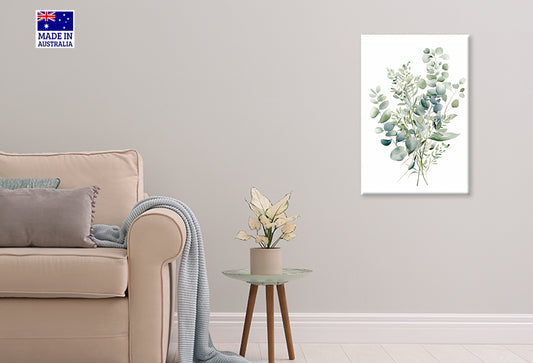 Painting Of a Bunch of Green Leaves Print 100% Australian Made 40x60cm Stretched Canvas Ready to Hang