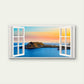 Mediterranean Blue Coast Wall Art Canvas Office Home Room Framed 120x60cm