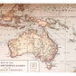 1878 Geography Old Map Australia Print 100% Australian Made Stretched Canvas Ready to Hang - MP-125