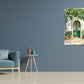 Painting Of Green Door and Potted Plants Print 100% Australian Made 40x60cm Stretched Canvas Ready to Hang