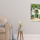 Painting Of Green Door and Potted Plants Print 100% Australian Made 40x60cm Stretched Canvas Ready to Hang