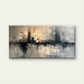 Dark Grey Minimalist Textured Abstract Wall Art Canvas Office Home Framed 80x45cm