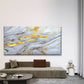 Gold Marble Swirl Texture Wall Art Canvas Office Home Room Framed 120x60cm
