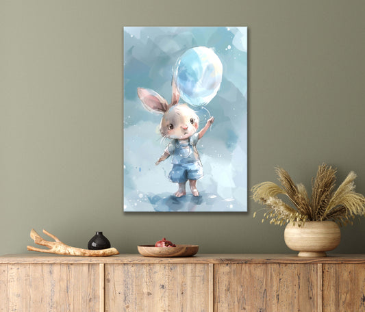 Little Rabbit Watercolored Print 100% Australian Made 40x60cm Stretched Canvas Ready to Hang