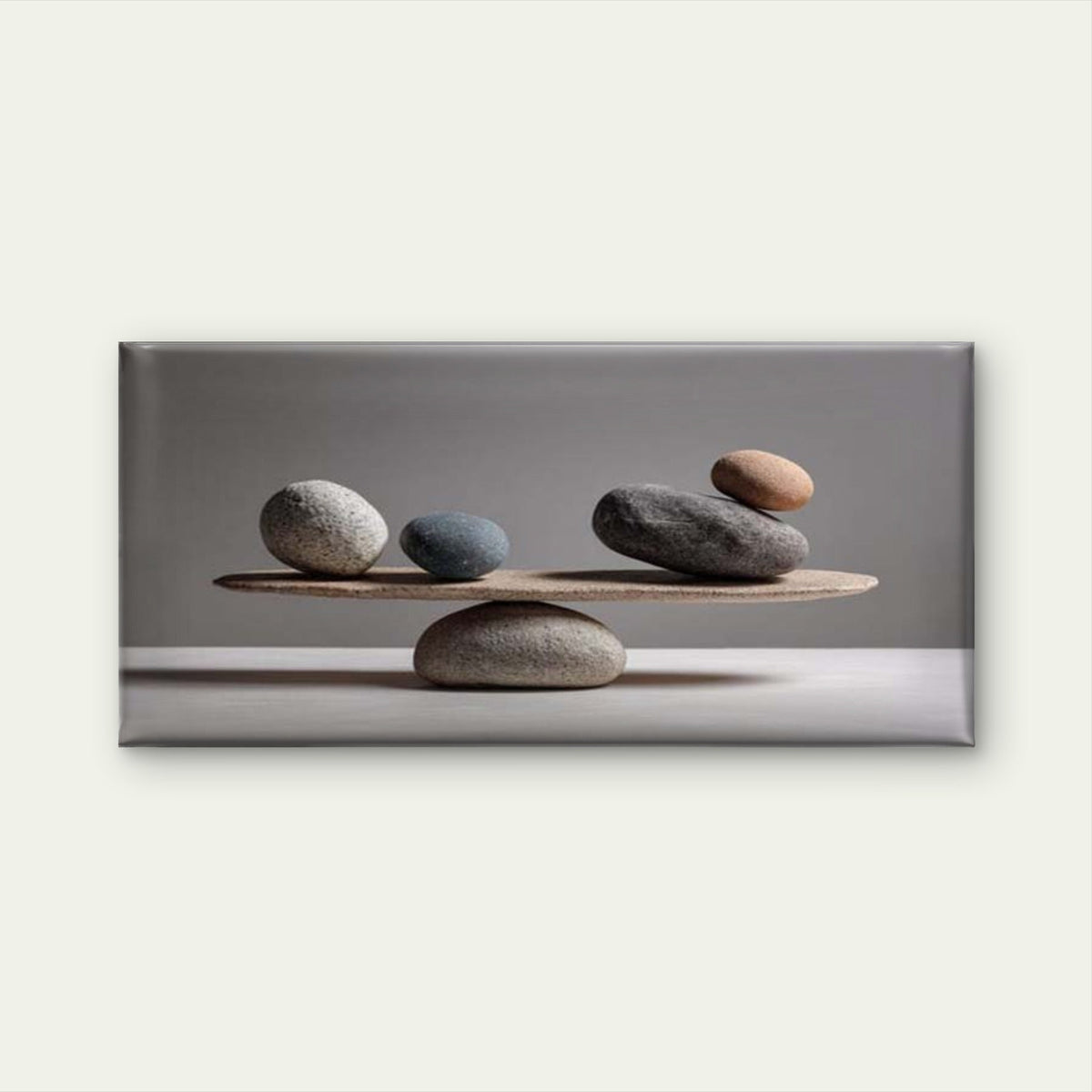 Balanced Zen Stones Wall Art Canvas Office Home Room Framed 120x60cm